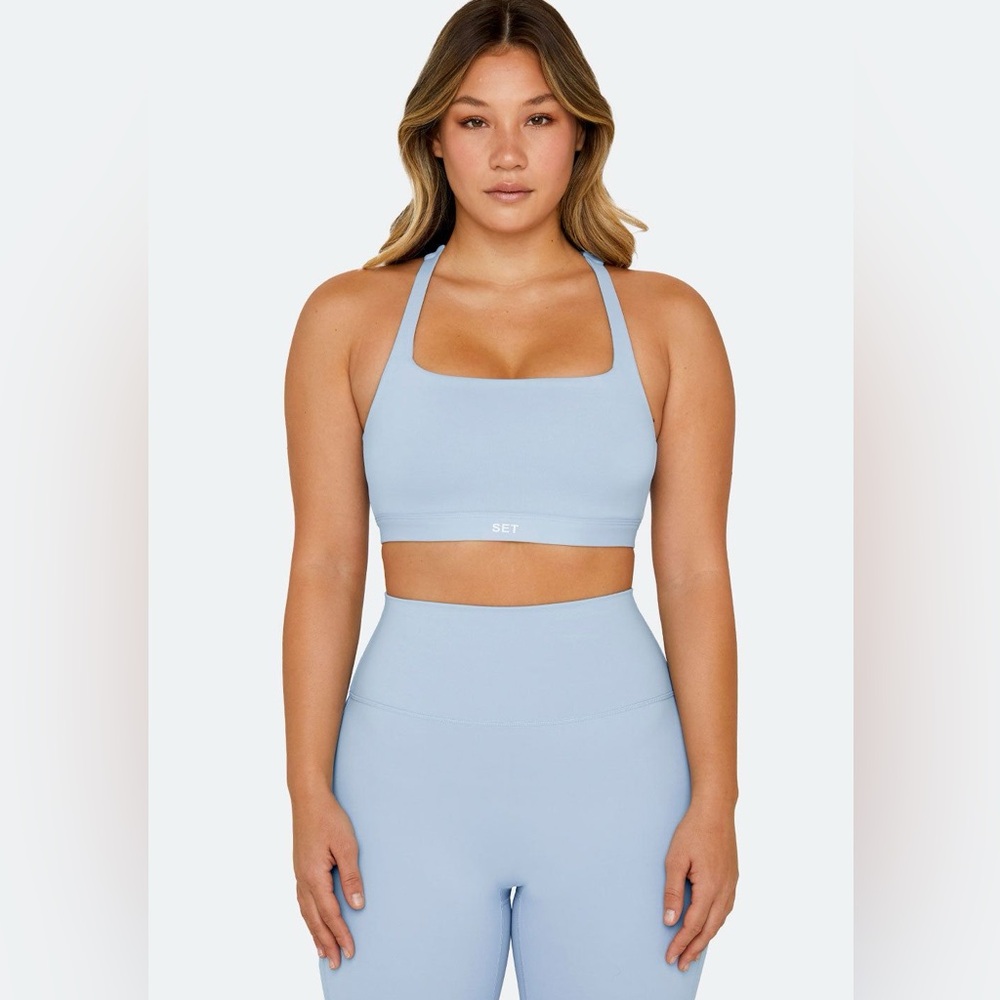 SET Active LUXFORM® Leggings and Racer Box Bra - Frost